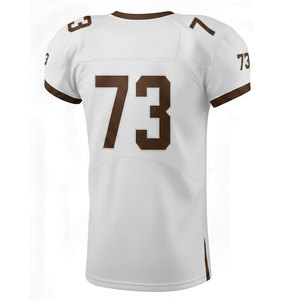 Custom American Football Jersey Pants Set White Brown 73 V-Neck Short Sleeve Moisture Wicking Mesh Men's <b>Athletic</b> Wear - Product Image 5