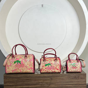 Sac de voyage en cuir véritable turquoise, grande capacité, à carreaux cerise, sac de voyage de designer, sac de week-end rapide - Product Image 3