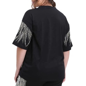 Dernières tendances en matière de survêtements élégants en strass pour femmes, vente en gros, nouveau design, ensemble de jogging hip-hop, streetwear décontracté, ensemble deux pièces - Product Image 4