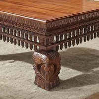 Table basse en bois de manguier Thanjavur, table centrale en bois massif pour salon, meuble d'appoint traditionnel pour la décoration de la maison