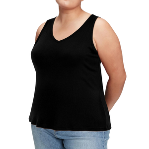 เสื้อกล้ามคอกลมลำลองสำหรับผู้หญิงไซส์ใหญ่-สีน้ำเงินเข้ม - Product Image 5