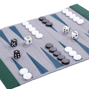 Custom Logo High Quality Travel <b>Board</b> Game Set Portable Tournament Chess <b>Backgammon</b> PU Leather Kids Adults Classic Roll-Up Suede - Product Image 4