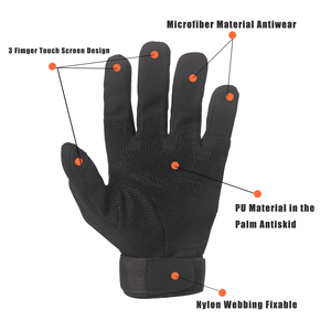 Guantes tácticos de goma dura para exteriores, guantes tácticos de dedo completo con pantalla táctil para ciclismo, motocicleta, caza y tiro - Product Image 2