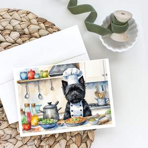 Cairn Terrier the Chef Whimsical A7 <b>Greeting</b> <b>Card</b> Set Pack of 8 Blank Note <b>Cards</b> with Envelopes 5x7 Size - Product Image 2