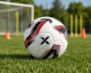 Ballon de football personnalisé X, blanc, noir, orange, logo X, ballons d'entraînement |   OEM ODM |   Fabricant |   Design et qualité haut de gamme - Product Image 6