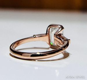 Anillo Solitario de Diamante Cultivado en Laboratorio de 1 Quilate, Corte Radiante, Oro Blanco Sólido de 10k/14k/18k, Ecológico y de Lujo, Libre de Níquel y Plomo - Product Image 2