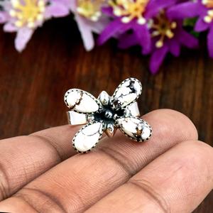 Vintage Wild <b>Horse</b> Turquoise Gemstone Butterfly Cluster Ring Southwestern Fine Ring Jewelry Western Statement Ring For Women - Product Image 2