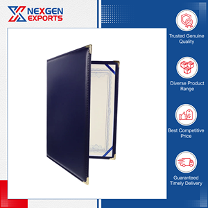Nexgen Exports, fournisseur réputé, vend des dossiers de diplôme et des couvertures de rapport en cuir PU de haute qualité et luxueux, avec barre de reliure. - Product Image 2