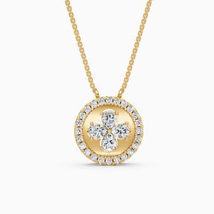 Pendentif en diamant cultivé en laboratoire PetalBloom avec diamants de 0,78 carat en or jaune 9 carats, or blanc, or rose - Product Image 3
