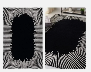 Alfombra Moderna Hecha a Mano con Mechones de Lana Azul, Diseño a Cuadros, Antideslizante, Gruesa, para Sala de Estar, Dormitorio, Habitación de Adultos, Hotel, Oración - Product Image 2