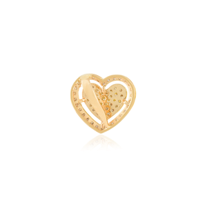 18K <b>Solid</b> Yellow <b>Gold</b> Heart Diamond <b>Pendant</b> VS1 Clarity IGI Certified - Product Image 6