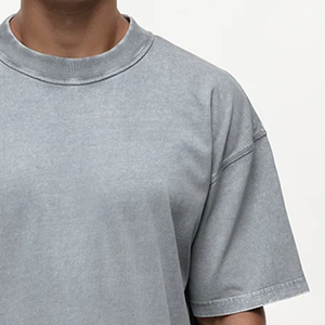 Camiseta de Hombre Nueva, Estilo Casual y Urbano, Lavado Ácido, Color Sólido, Secado Rápido, Tela de Algodón Transpirable - Product Image 2