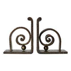 Sujetalibros de hierro hechos a mano diseñados para estanterías elegantes de la biblioteca del hogar u oficina y para la organización decorativa de libros - Product Image 1