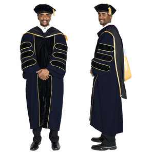 Robe de Doctorat Premium pour Professeur, Ensemble Capuche et Robe de Remise de Diplôme PhD, Grande Taille, Personnalisable, Tenue Académique Universitaire - Product Image 6
