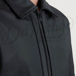 เสื้อโค้ทหนังแท้สีน้ำตาลวินเทจพรีเมียมสำหรับผู้ชาย - แจ็คเก็ตหนังแกะสำหรับฤดูหนาวความยาวปานกลางพร้อมปกขนเฟอร์เทียม - Product Image 2