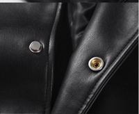 Blouson bomber noir pour homme, col rabattu, fermeture à boutons, style décontracté, vêtement d'automne