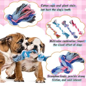 Jouets pour chiens de haute qualité en gros : Cordes à mâcher en coton pour l'hygiène dentaire et la dentition, jouet de brouillard à 2 nœuds pour mâcheurs agressifs, multicolore, 12 pouces - Product Image 3