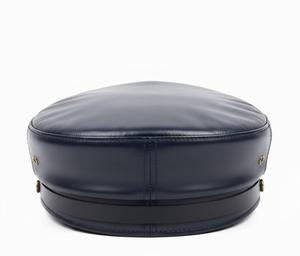 OEM Genuine Cowhide Leather Fashion <b>Cap</b> – Adjustable Curved Brim Leather Headwear - Product Image 5