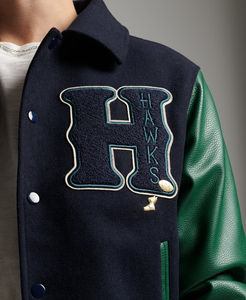 ผู้ผลิตเสื้อแจ็คเก็ตเบสบอลแบบมีโลโก้ตามสั่ง เสื้อแจ็คเก็ต Letterman Varsity แบบกำหนดเอง เสื้อแจ็คเก็ตเบสบอลแบบกำหนดเอง เสื้อแจ็คเก็ต Letterman แบบกำหนดเอง - Product Image 4