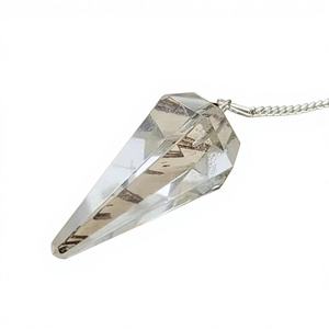 Péndulo de Cristal de Cuarzo Transparente Natural, Pulido, para Sanación con Reiki, Equilibrio de Chakras, Radiestesia, Adivinación, Ecológico - Product Image 6