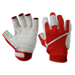 Guantes de Pesca de Alta Calidad, Más Vendidos, de Media Mano, Rojos y Blancos, Sintéticos, Unisex, para Todas las Estaciones, Fáciles de Poner - Product Image 1