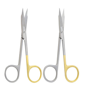 Ciseaux chirurgicaux droits et courbés en acier inoxydable, lot de deux, 13 cm, lame dentelée Super Cut, coupe précise des gencives - Product Image 4