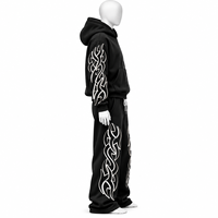 Ensemble survêtement et pantalon de jogging surdimensionné personnalisé avec broderie et impression, décontracté, 100 % coton, sweat à capuche à manches longues pour la mode streetwear