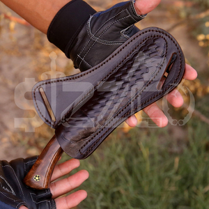 Couteau de chasse artisanal en acier Damas sur mesure OEM, couteau à lame fixe pour le camping et les activités de plein air, couteau EDC avec étui en cuir, cadeau - Product Image 6