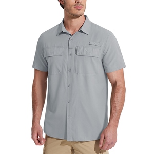 Camisa de Pesca Táctica de Verano con Logotipo Personalizado OEM, Secado Rápido, Transpirable, 100% Poliéster, Manga Corta, Estilo Cargo - Product Image 5