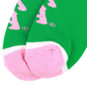 Calcetines Deportivos AKA Green Pink Crew Socks 1908, Calcetines de Punto Bordados para Mujer, Cómodos para Uso Diario - Product Image 2