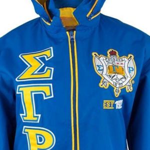Veste coupe-vent SGR bleu roi et or légère, personnalisée avec lettres grecques, brodée pour équipe de sororité, idéale pour l'extérieur - Product Image 3