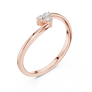 Rose Gold Contemporary Open <b>Wrap</b> Ring with Three Round Stones Luxury <b>Bridal</b> Fine Jewelry for Women - Product Image 4