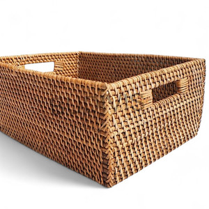 International Standard Eco-Friendly Rattan Handicrafts Rectangle Woven Basket for Storage Organizer Decoration Custom Size - Product Image 3