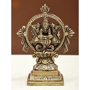 รูปปั้น5นิ้วทำด้วยมือรูปปั้น sudarshana vichnu กับโยคะ narasimha ที่ย้อนกลับ - Product Image 4