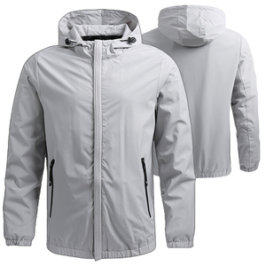 Veste en toile légère personnalisée OEM pour homme 2025 – Coupe-vent décontracté imperméable à col montant avec logo frontal – Vente en gros - Product Image 1