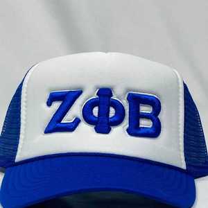 หมวกแก๊ป Zeta Phi Beta ปักลาย ZPB สีน้ำเงินขาว ตาข่าย ปรับขนาดได้ หมวกเบสบอลแบบ Snapback สำหรับชมรมนักศึกษา  ทันสมัย สวมใส่สบาย - Product Image 5