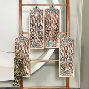 Nouveau support mural rustique en cuir de vachette artisanal pour foulards, torchons et chiffons, organisateur de cuisine, décoration intérieure - Product Image 5