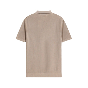 Camiseta de punto transpirable de algodón 100% de corte regular para hombre, de manga corta, cuello liso, estilo urbano - Product Image 2