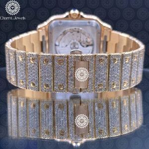Charm_Jewels Women's Luxury Stainless Steel <b>Watch</b> Rectangle Analog Quartz Dial Sapphire Crystal <b>Diamond</b> Accents Folding Clasp - Product Image 6
