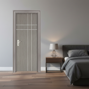 Puertas de Entrada Interiores de Madera Maciza Modernas y Resistentes a la Oxidación, Puertas de Madera Compuesta WPC Impermeables para Apartamentos y Dormitorios - Product Image 1