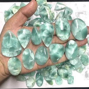Cabochons ovales en quartz naturel de qualité supérieure certifiée par des tiers, 9 mm et 14 mm, pierres précieuses bleues Aamna pour la fabrication de bijoux - Product Image 2