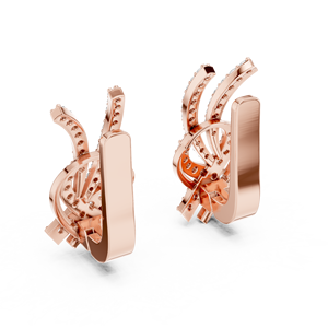 Pendientes de Diamantes Cultivados en Laboratorio con Corte Brillante Único, Juego de Clips, Oro Rosa de 18 Quilates, Chapado en Rodio, Certificados por Terceros, para Uso Diario/Fiestas - Product Image 3