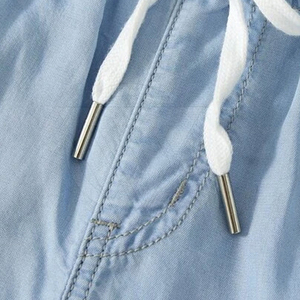 Shorts pour femmes, vêtements de sport d'été, tissu en coton respirant, short décontracté à taille élastique réglable pour femmes - Product Image 6