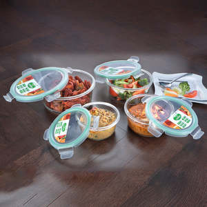 Clickfresh 400มล. 650มล. 950มล. & 1300มล. ภาชนะแก้วและอุปกรณ์ทำขนมที่มีฝาปิดสนิทรูปทรงกลม - Product Image 1