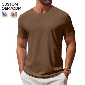 Camiseta Casual de Manga Corta para Hombre, Ecológica, Antiarrugas, de Punto, Mezcla de Poliéster/Algodón, con Estampado Personalizado, Soporte OEM/ODM, Secado Rápido - Product Image 1