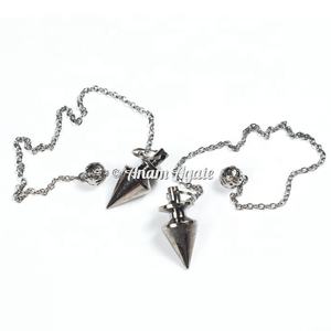 Potenciador de energía positiva Latón Bajrang Péndulos de metal dorado Piedra preciosa de ágata tallada Péndulo de metal de latón curativo hecho a mano - Product Image 6