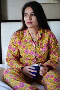 Pijama de algodón para mujer, camisón de verano para la playa, camisón de algodón suave estampado, camisón con botones, camisa de pijama estampada - Product Image 2