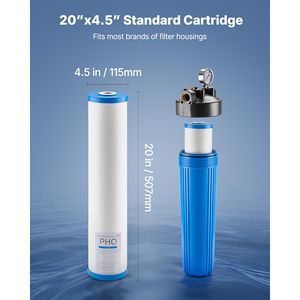 Cartuccia di Ricambio per Filtro Acqua Domestico 4.5'' X 20'' PP Polifosfato Inibitore di Calcare per Tutta la Casa - Product Image 4