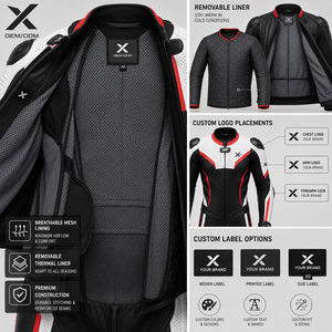 Combinaison de moto en cuir pour homme, manches longues, ventilée et perforée, color-block, respirante, toutes saisons, OEM/ODM - Product Image 5