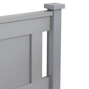 Letto in Legno Decorativo Grigio a Misura Intera con Design Verticale - Product Image 6